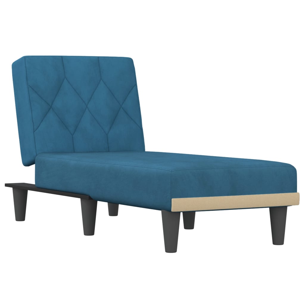 vidaXL Chaiselongue Blau Samt