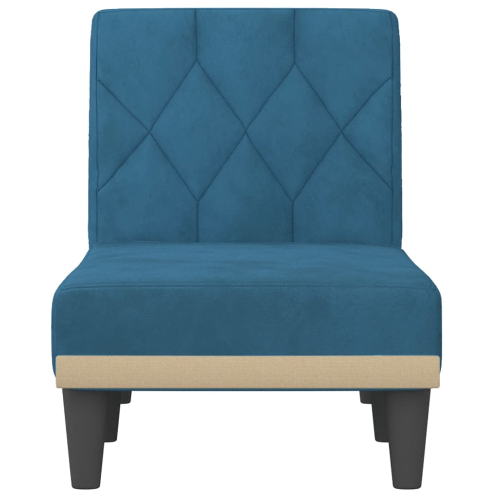 vidaXL Chaiselongue Blau Samt
