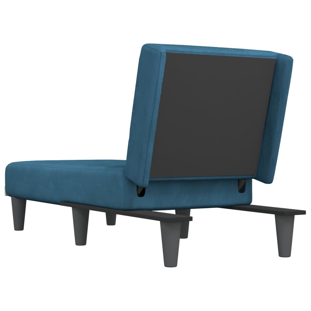 vidaXL Chaiselongue Blau Samt