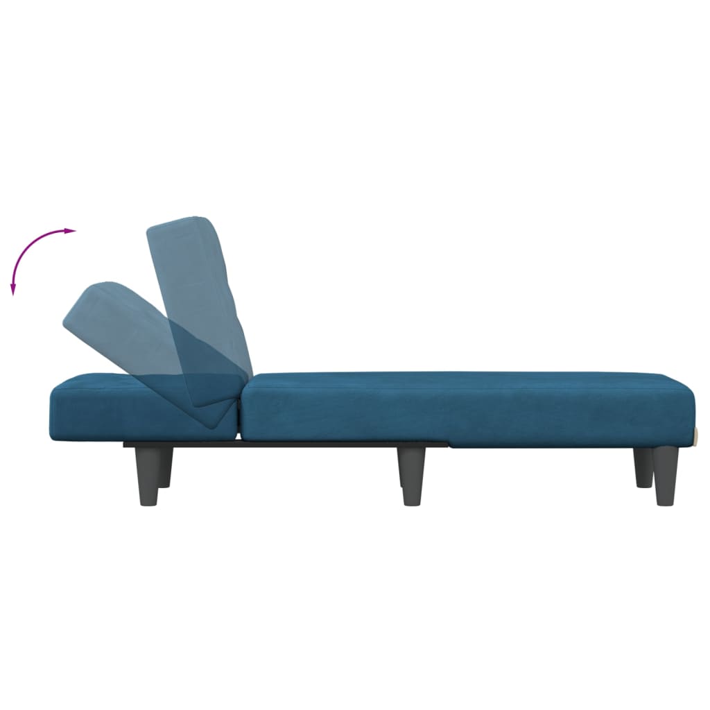 vidaXL Chaiselongue Blau Samt