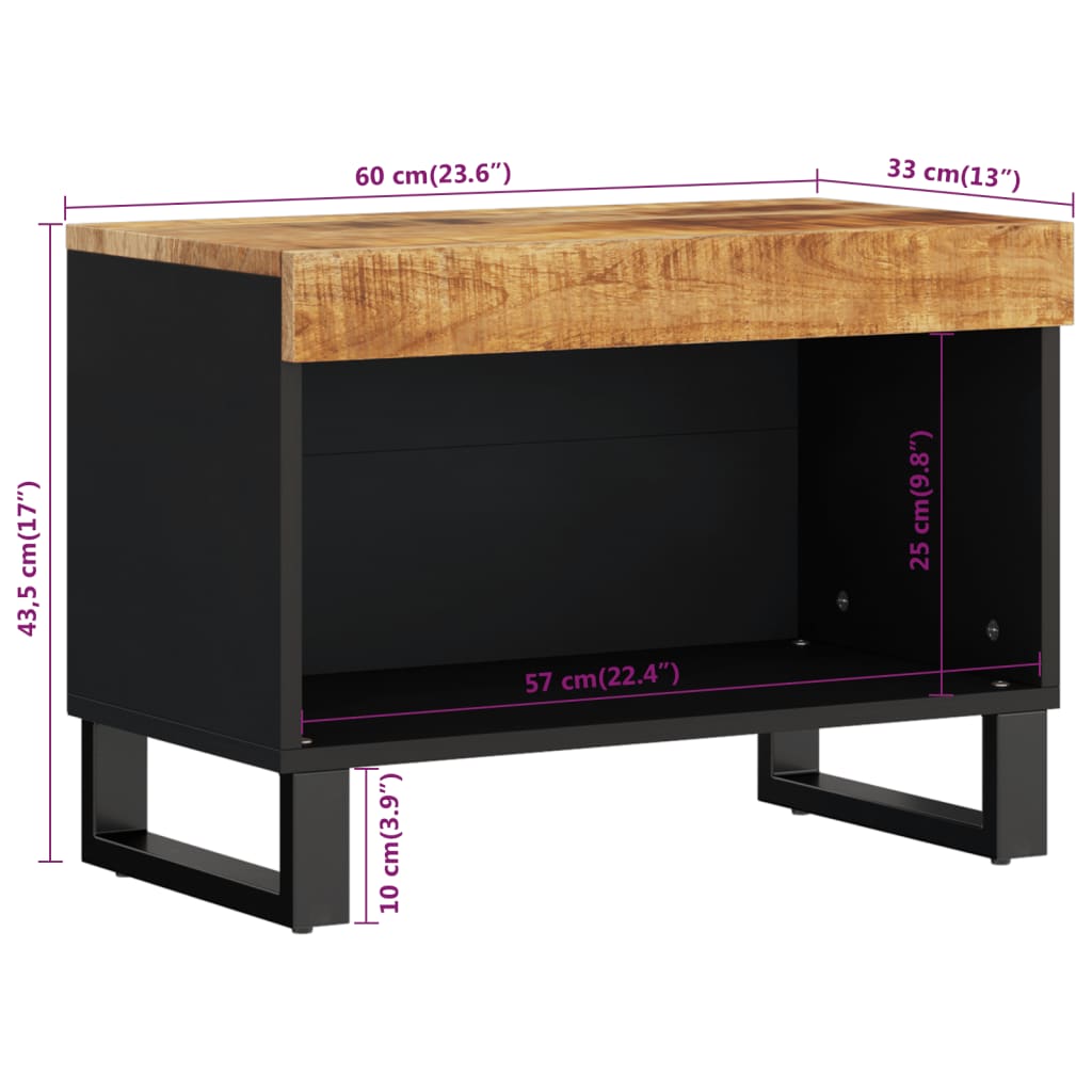 vidaXL TV-Schrank 60x33x43,5 cm Massivholz Mango