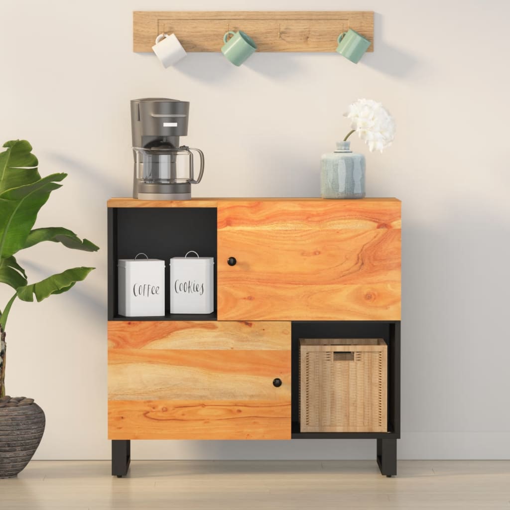 vidaXL Sideboard mit 2 Türen 80x33x75 cm Massivholz Mango