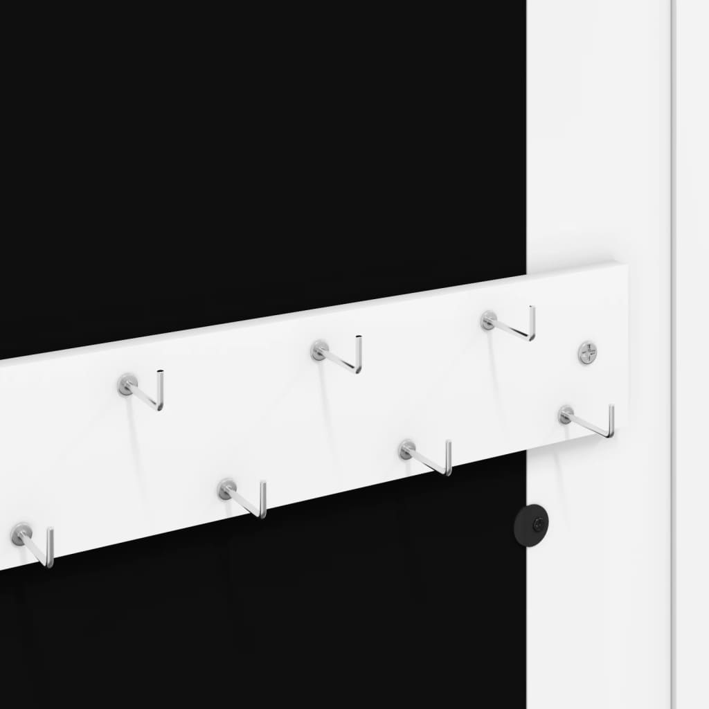 vidaXL Schmuckschrank mit Spiegel Wandmontage Weiß 30x8,5x67 cm