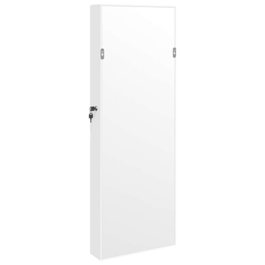 vidaXL Spiegel-Schmuckschrank mit LED-Beleuchtung Wandmontage Weiß