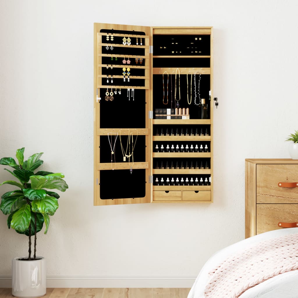 vidaXL Spiegel-Schmuckschrank mit LED-Beleuchtung Wandmontage Weiß