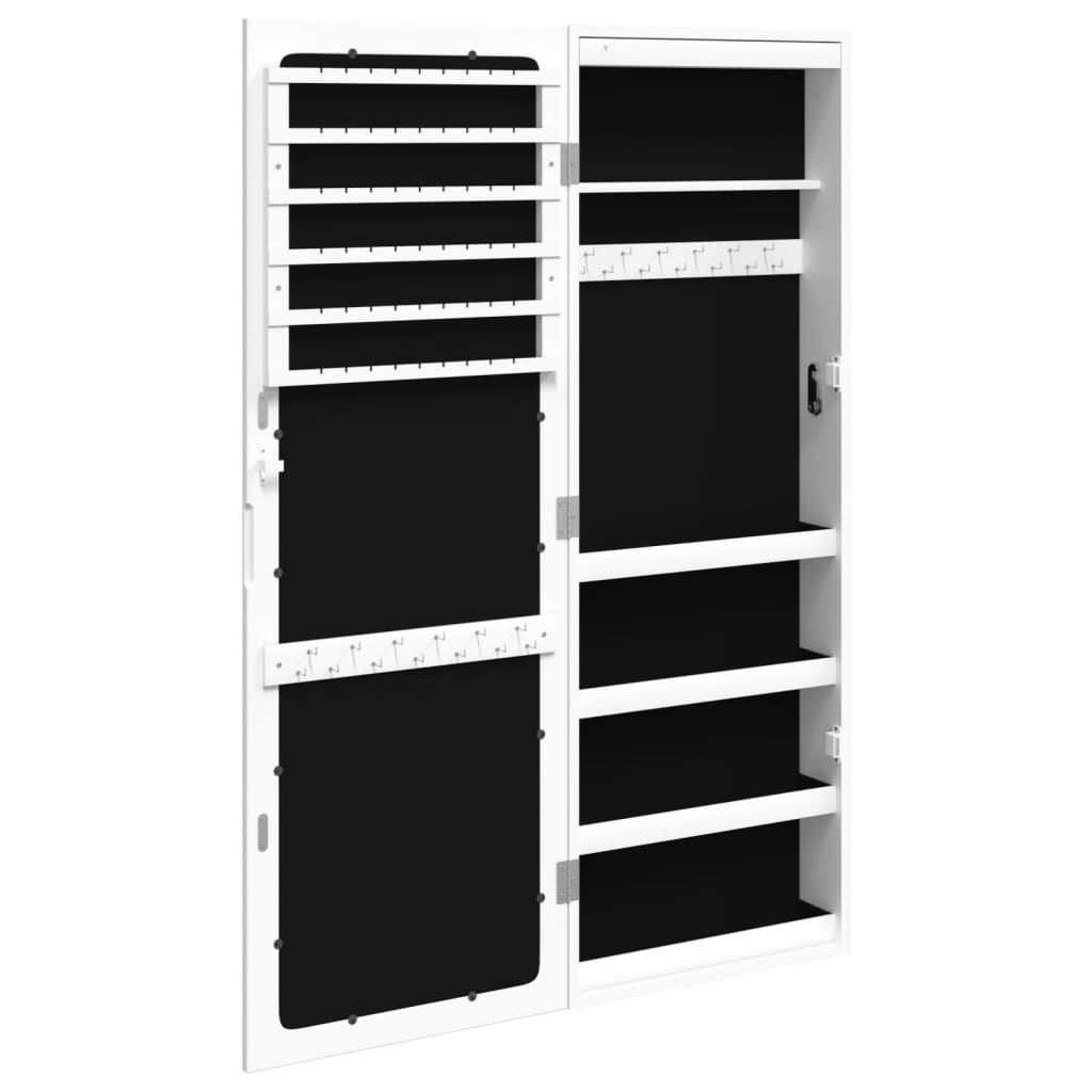 vidaXL Spiegel-Schmuckschrank mit LED-Beleuchtung Wandmontage Weiß