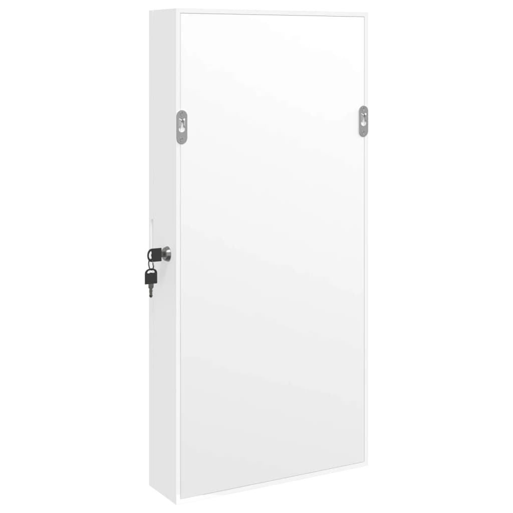 vidaXL Spiegel-Schmuckschrank mit LED-Beleuchtung Wandmontage Weiß