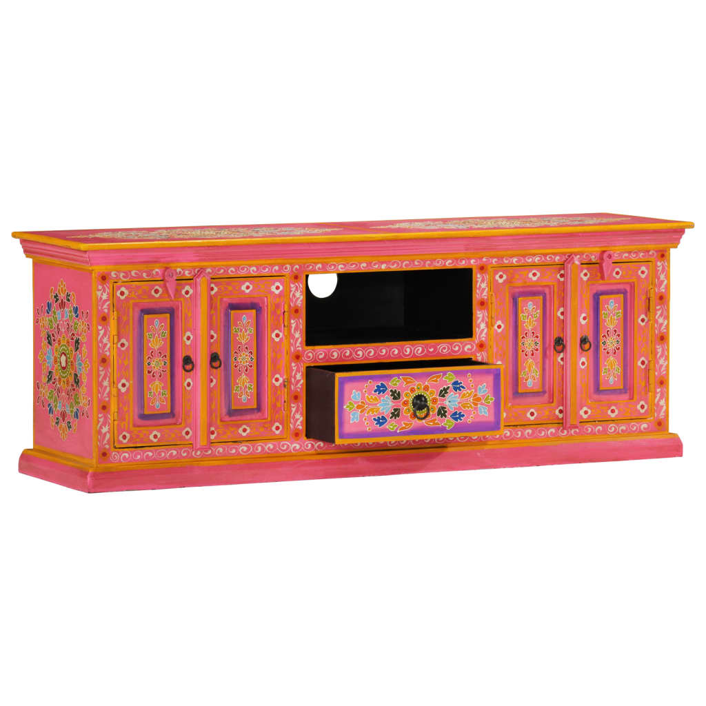 vidaXL TV-Schrank Rosa 110x30x40 cm Massivholz Mango