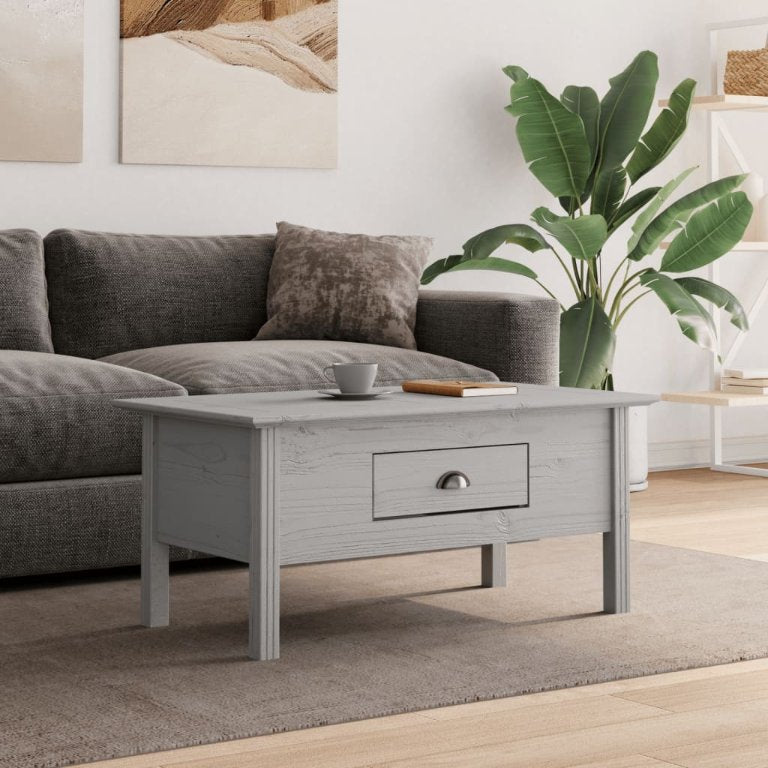 vidaXL Couchtisch BODO Weiß 100x55x46 cm Massivholz Kiefer