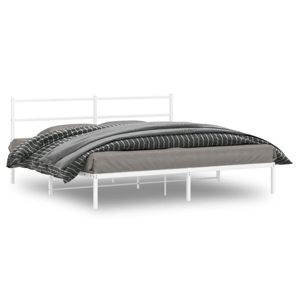 vidaXL Bettgestell mit Kopfteil Metall Schwarz 75x190 cm