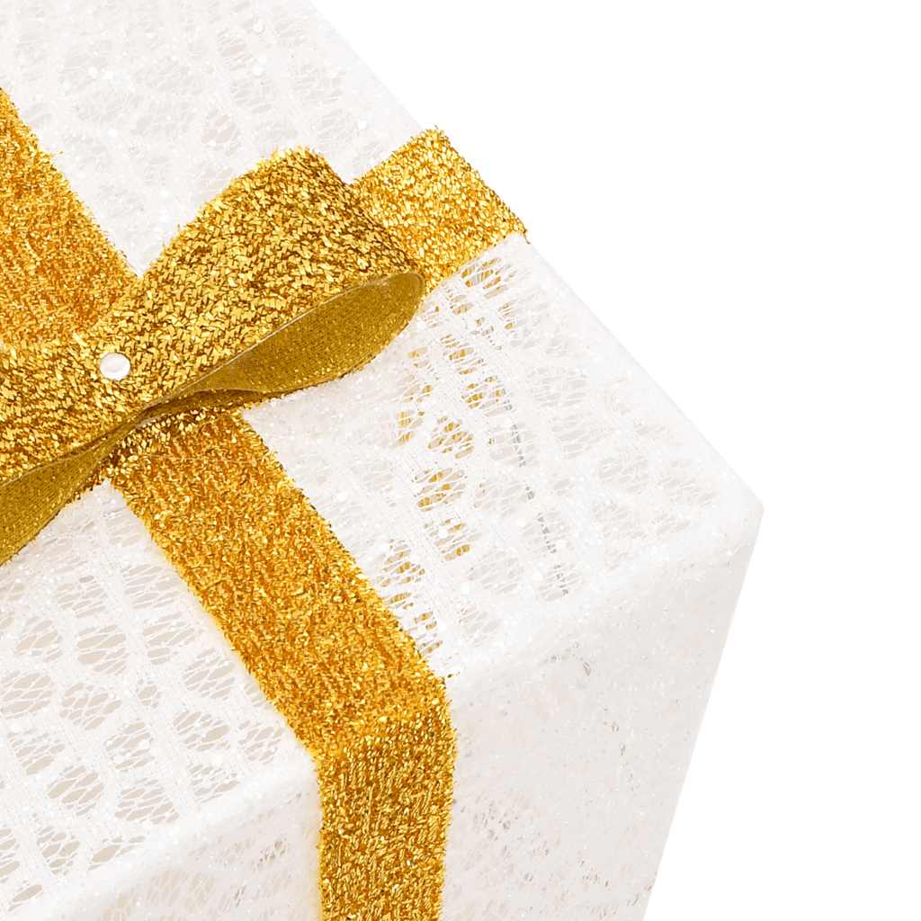 vidaXL Beleuchtete Geschenkboxen 3 Stk. 64 LEDs Warmweiß