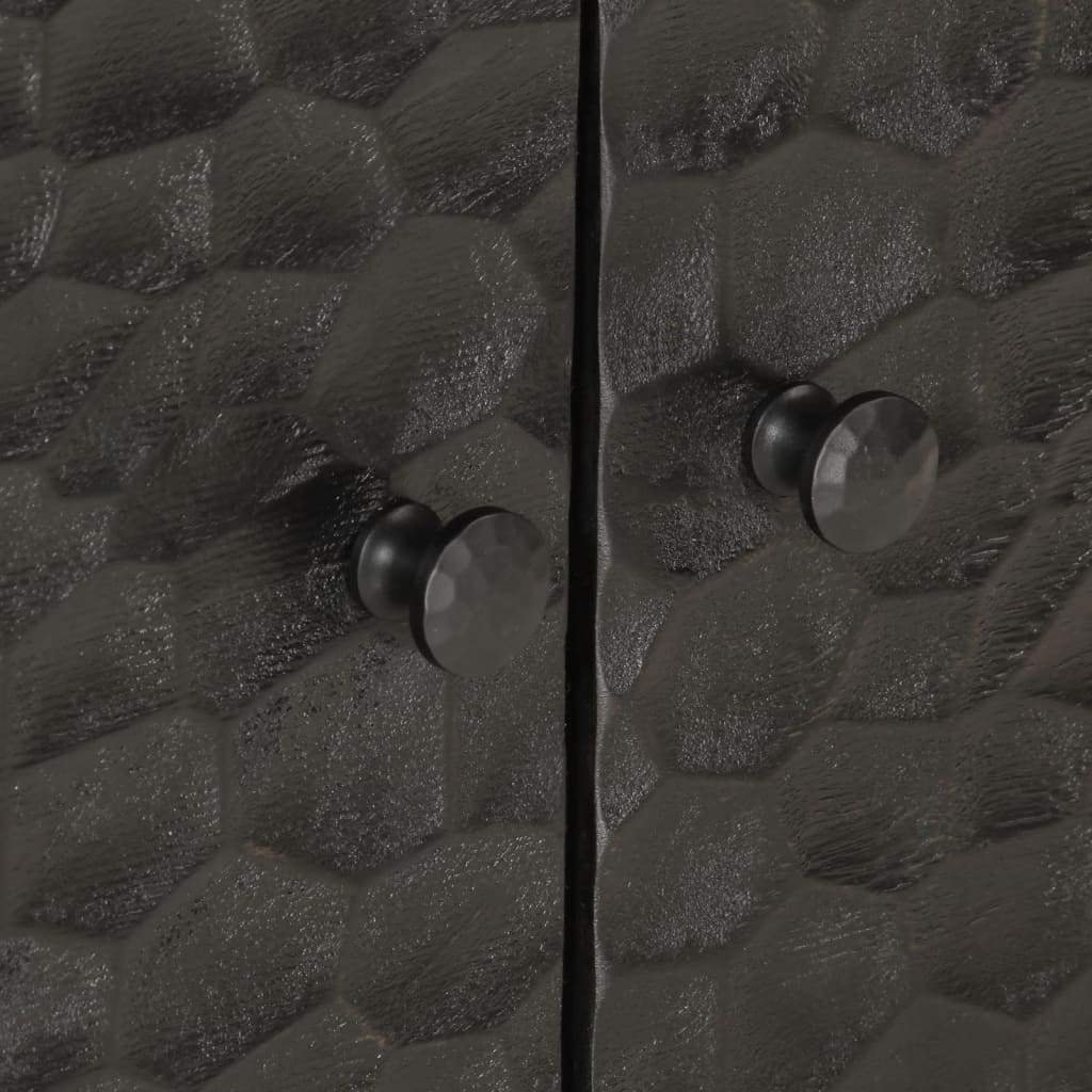 vidaXL Couchtisch Schwarz 80x50x40 cm Massivholz Mango