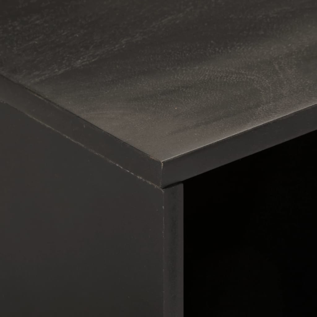 vidaXL TV-Schrank Schwarz 80x31x46 cm Massivholz Mango