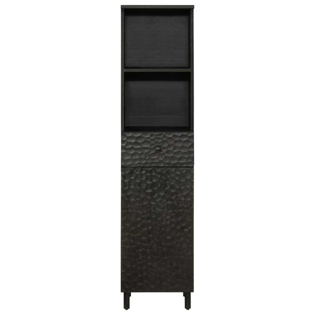 vidaXL Badschrank Schwarz 38x33x160 cm Massivholz Mango