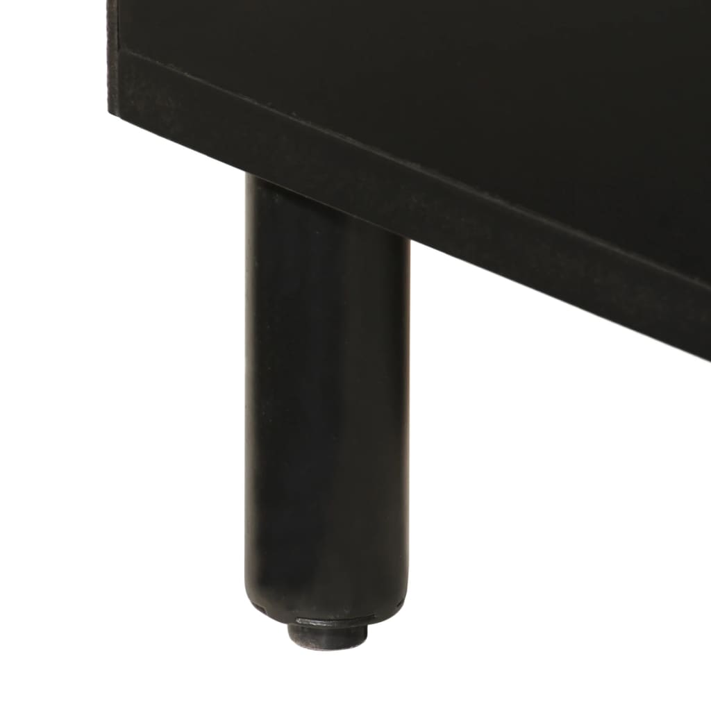 vidaXL Badschrank Schwarz 38x33x160 cm Massivholz Mango