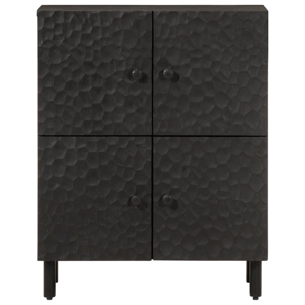 vidaXL Beistellschrank Schwarz 60x33x75 cm Massivholz Mango