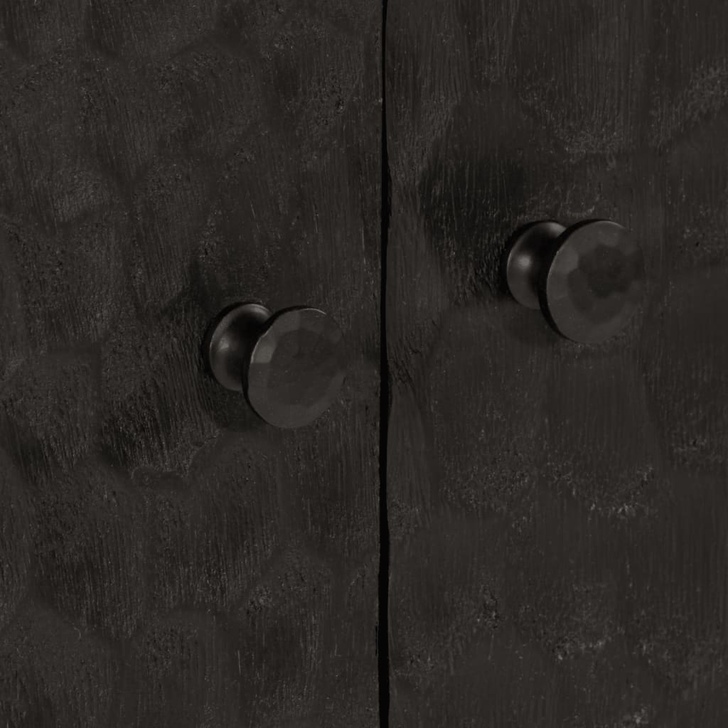 vidaXL Beistellschrank Schwarz 60x33x75 cm Massivholz Mango