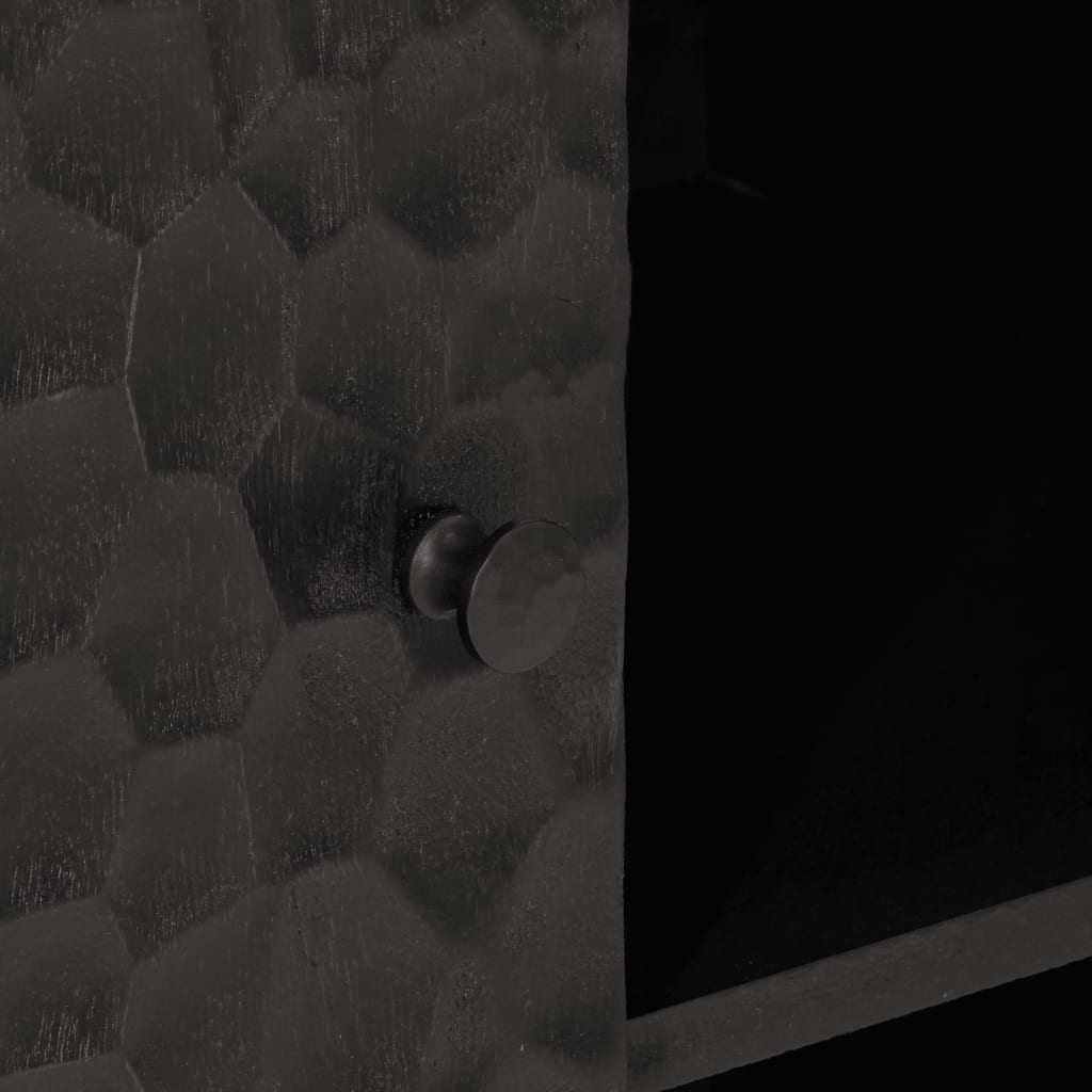 vidaXL Beistellschrank Schwarz 90x33x75 cm Massivholz Mango