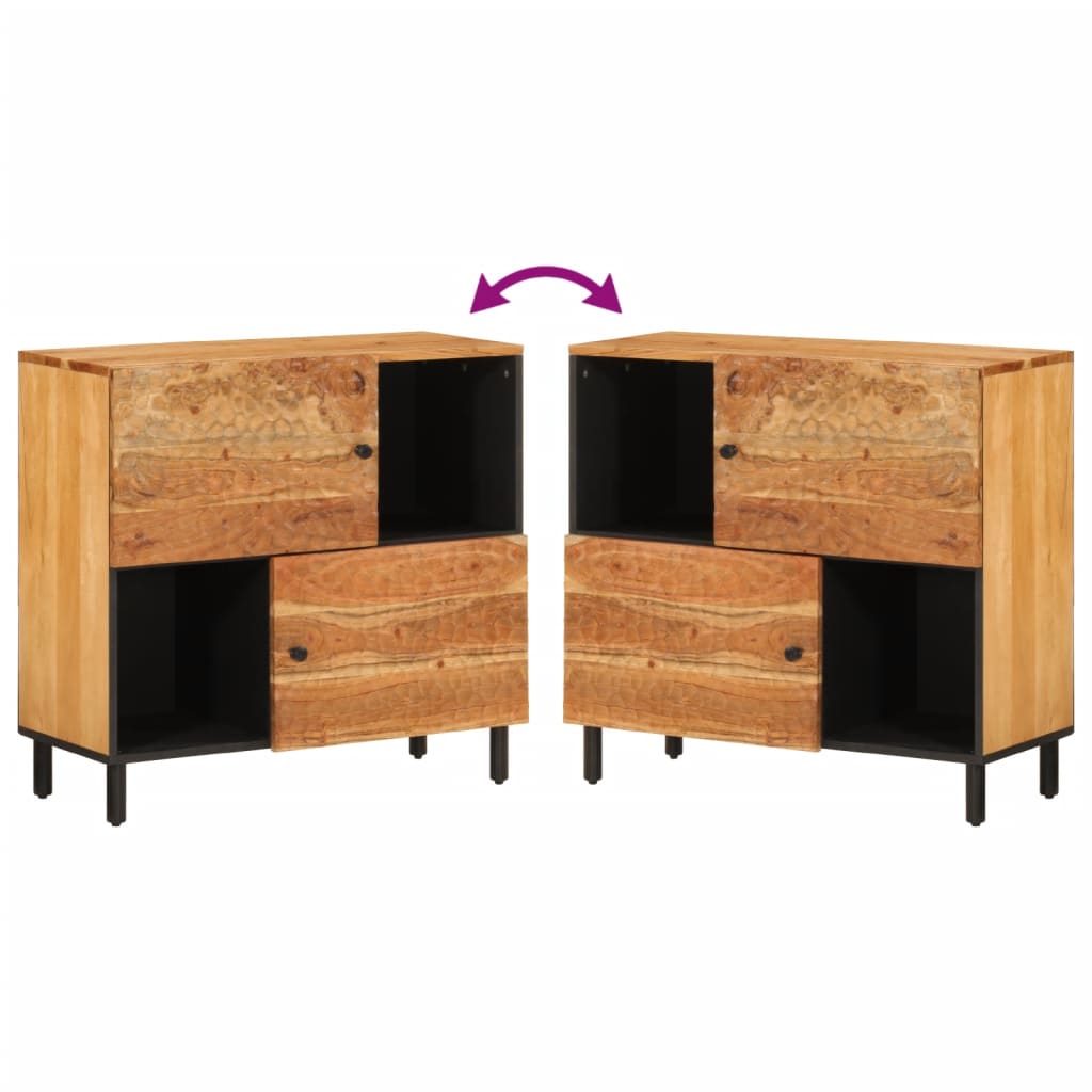 vidaXL Beistellschrank 80x33x75 cm Massivholz Akazie