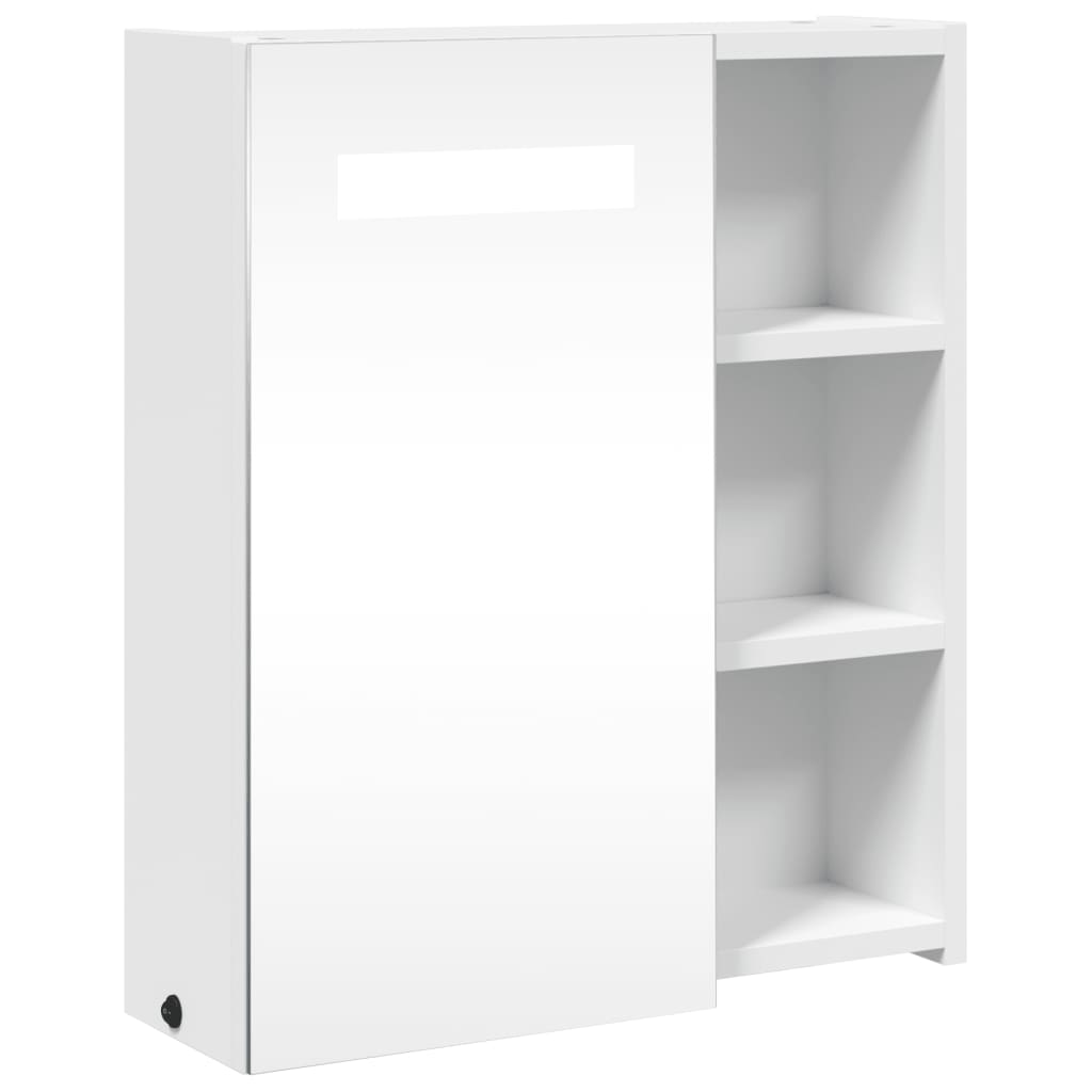 vidaXL Spiegelschrank mit LED-Beleuchtung Weiß 45x13x52 cm