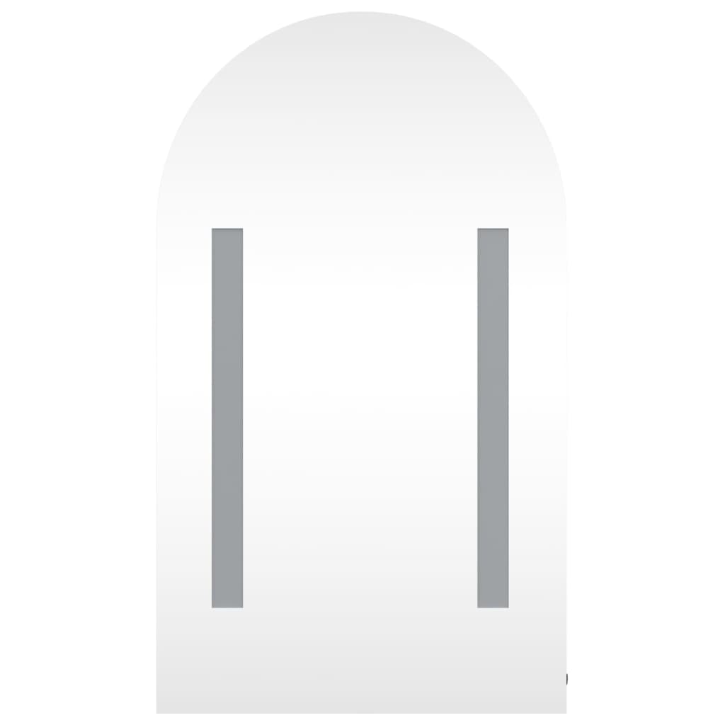 vidaXL Spiegelschrank mit LED-Beleuchtung Gewölbt Weiß 42x13x70 cm