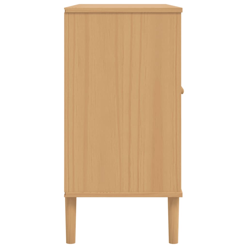 vidaXL Sideboard SENJA Rattan-Optik Braun 112x40x80 cm Kiefernholz