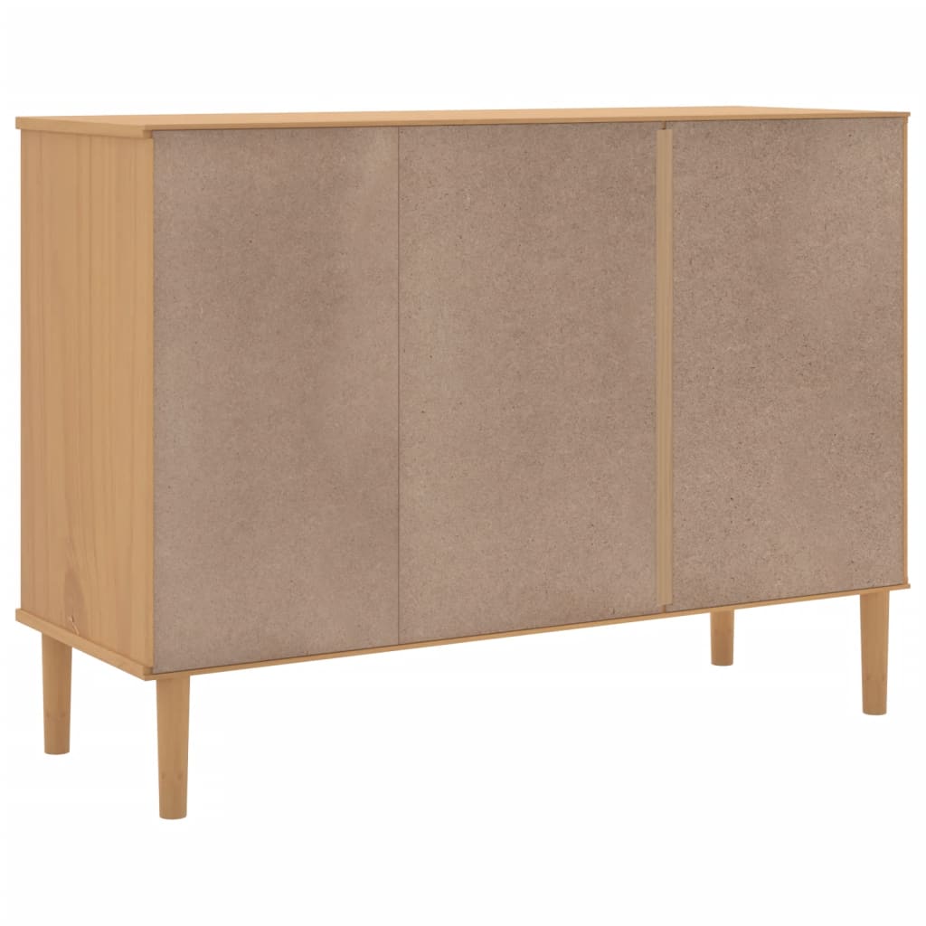 vidaXL Sideboard SENJA Rattan-Optik Braun 112x40x80 cm Kiefernholz