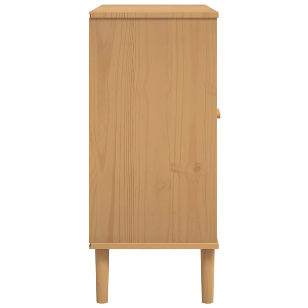 vidaXL Sideboard SENJA Rattan-Optik Braun 80x35x80 cm Kiefernholz
