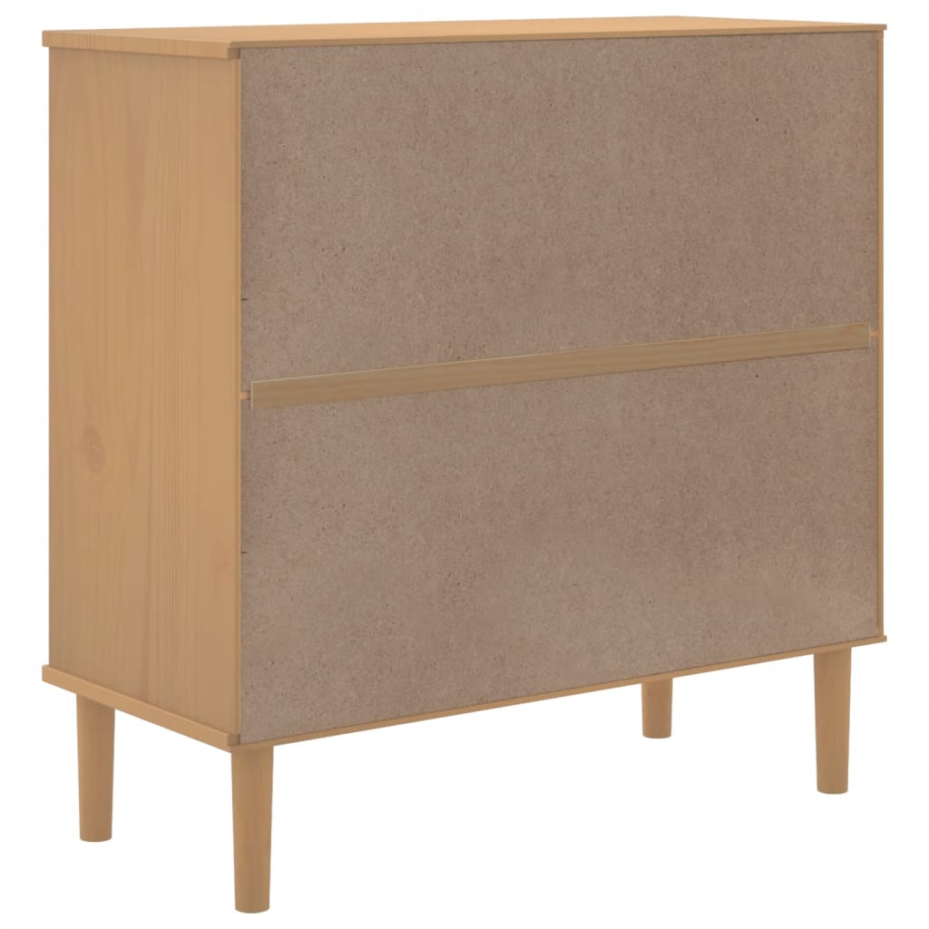 vidaXL Sideboard SENJA Rattan-Optik Braun 80x35x80 cm Kiefernholz