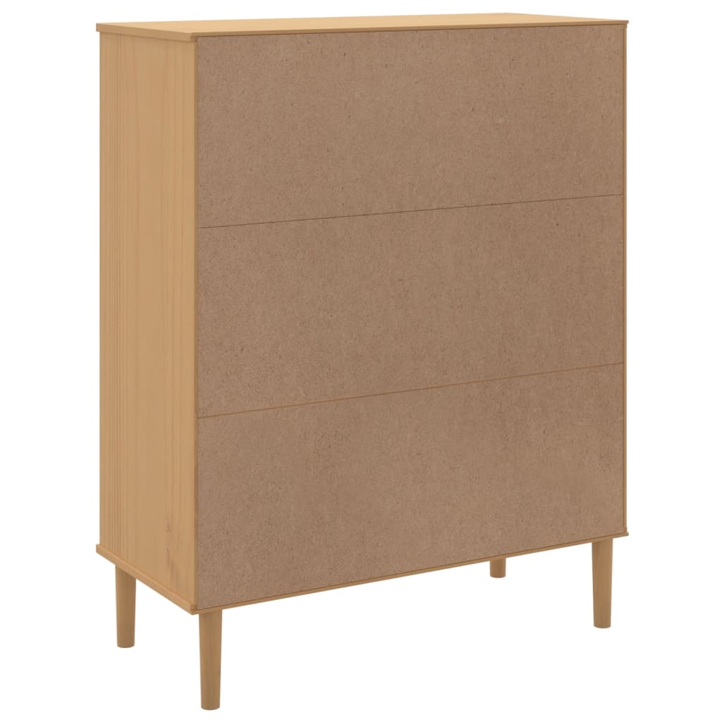 vidaXL Highboard SENJA Rattan-Optik Braun 90x40x112 cm Kiefernholz