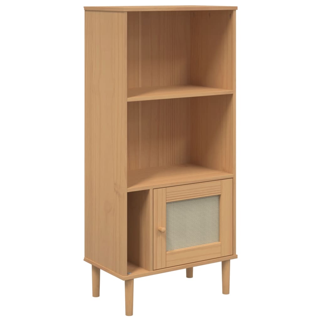 vidaXL Bücherschrank SENJA Rattan-Look Braun 60x35x130 cm Kiefernholz