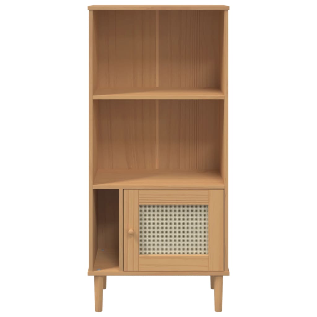 vidaXL Bücherschrank SENJA Rattan-Look Braun 60x35x130 cm Kiefernholz