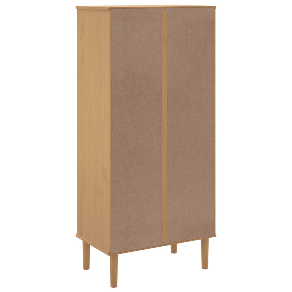 vidaXL Bücherschrank SENJA Rattan-Look Braun 60x35x130 cm Kiefernholz