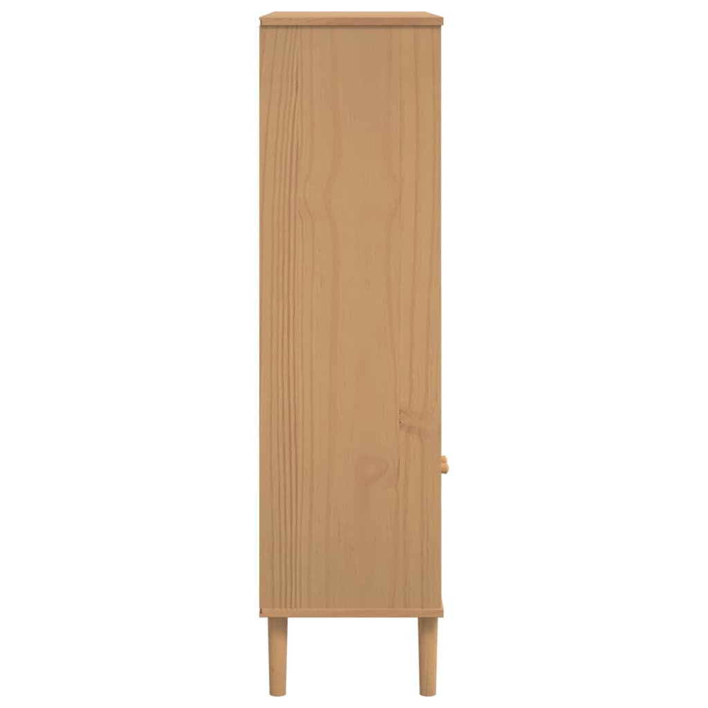 vidaXL Bücherschrank SENJA Rattan-Look Braun 90x35x130 cm Kiefernholz