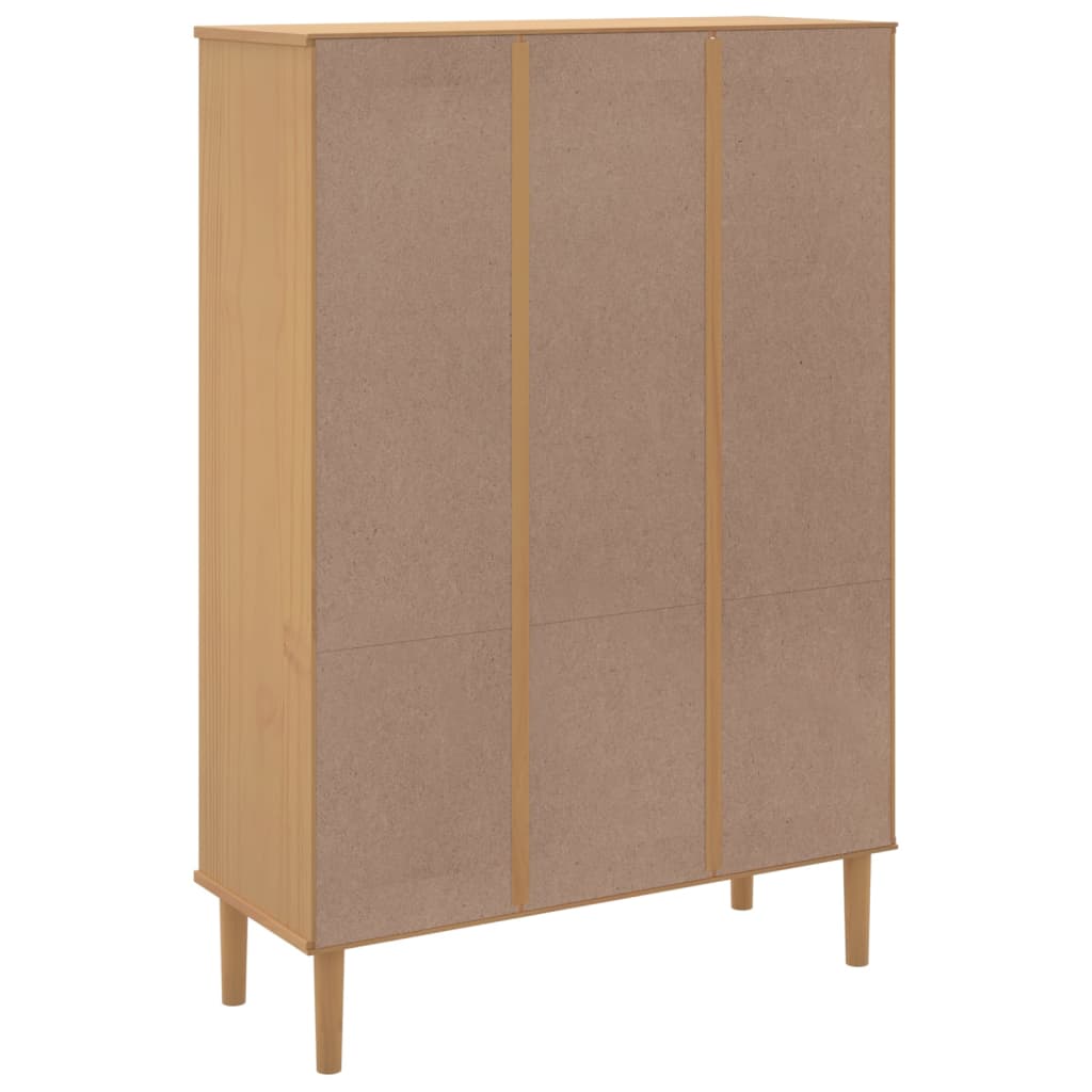 vidaXL Bücherschrank SENJA Rattan-Look Braun 90x35x130 cm Kiefernholz