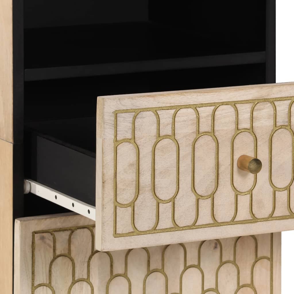 vidaXL Badschrank 38x33x160 cm Massivholz Mango