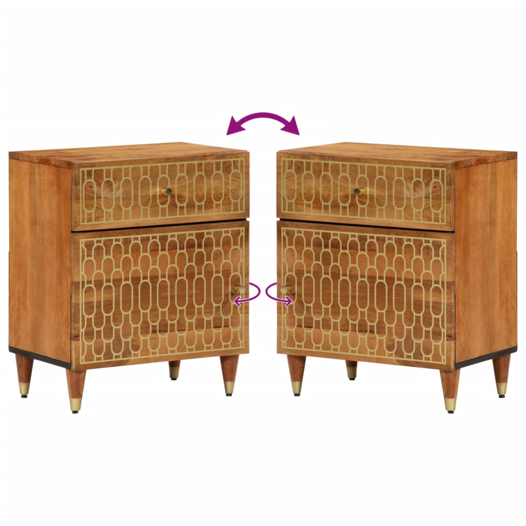 vidaXL Nachttisch 50x33x60 cm Massivholz Mango