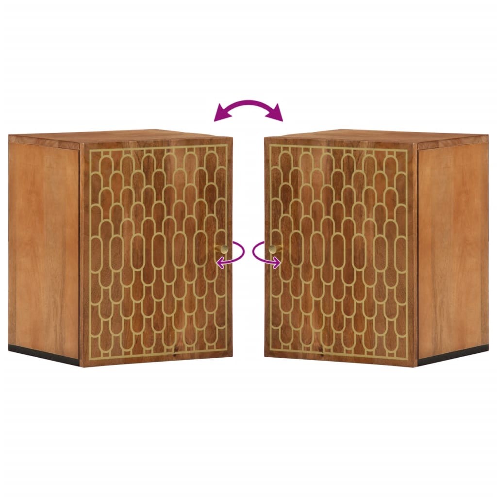 vidaXL Bad-Wandschrank 38x33x48 cm Massivholz Mango