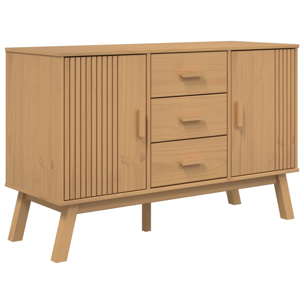 vidaXL Sideboard OLDEN Braun 114x43x73,5 cm Massivholz Kiefer