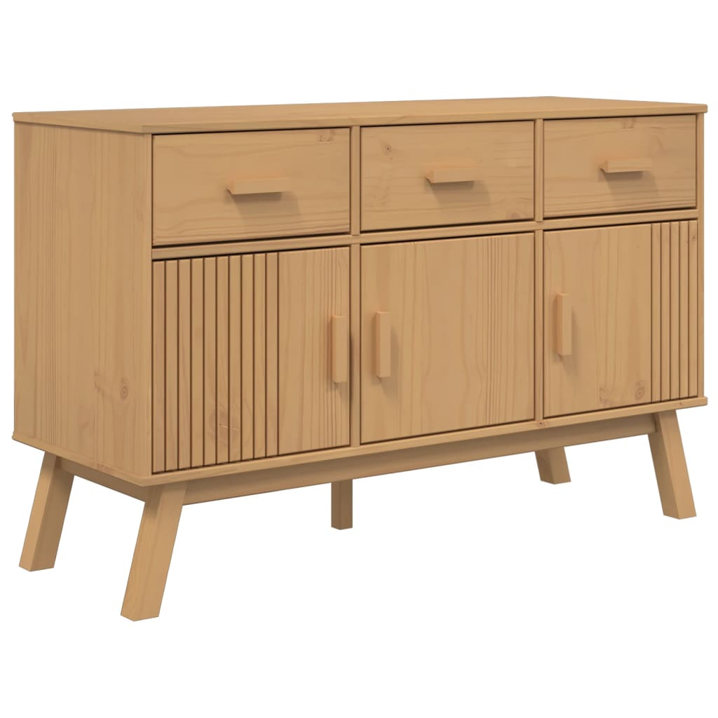 vidaXL Sideboard OLDEN Braun 114x43x73,5 cm Massivholz Kiefer