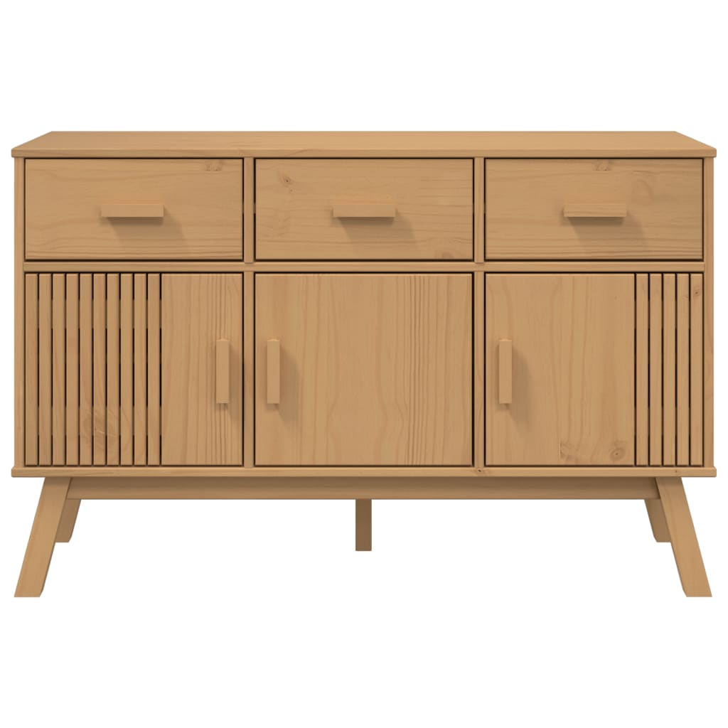 vidaXL Sideboard OLDEN Braun 114x43x73,5 cm Massivholz Kiefer