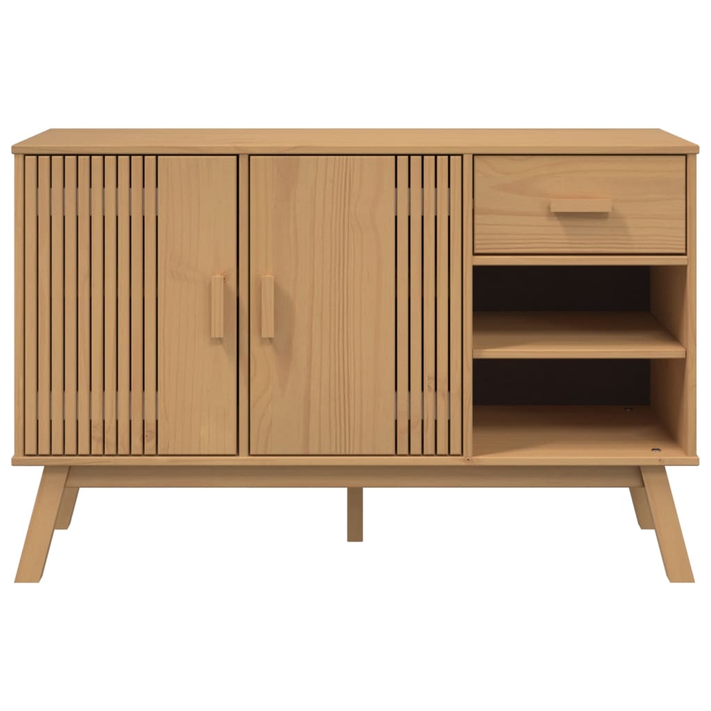 vidaXL Sideboard OLDEN Braun 114x43x73,5 cm Massivholz Kiefer