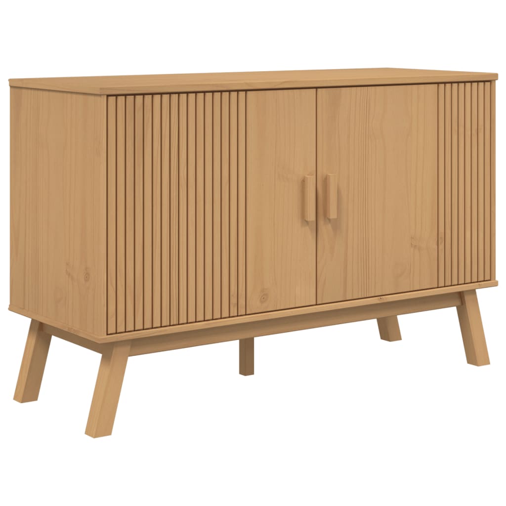 vidaXL Sideboard OLDEN Braun 114x43x73,5 cm Massivholz Kiefer