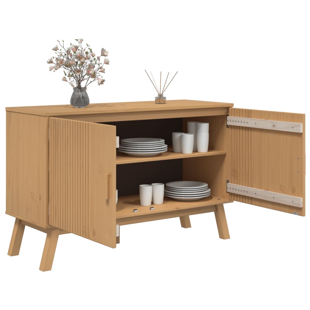 vidaXL Sideboard OLDEN Braun 114x43x73,5 cm Massivholz Kiefer