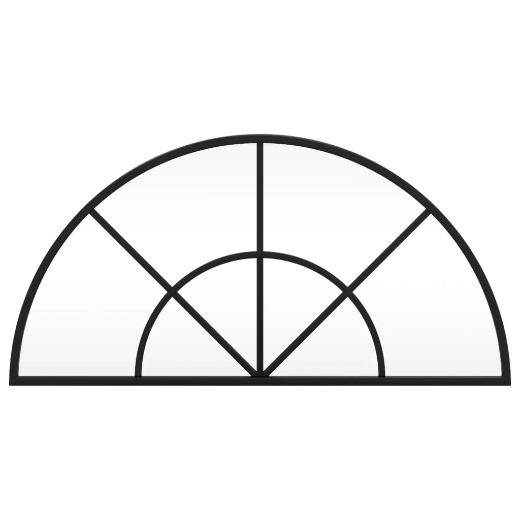 vidaXL Wandspiegel Schwarz 60x30 cm Gewölbt Eisen