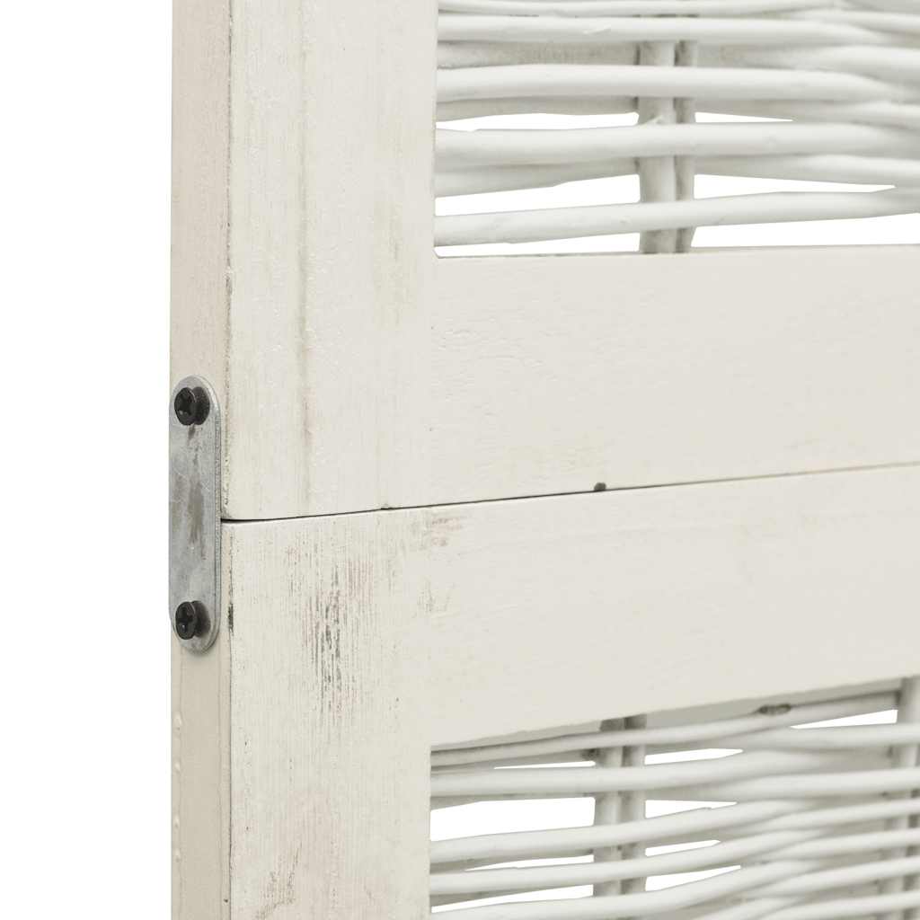 vidaXL 3-tlg. Raumteiler Weiß Massivholz Paulownia