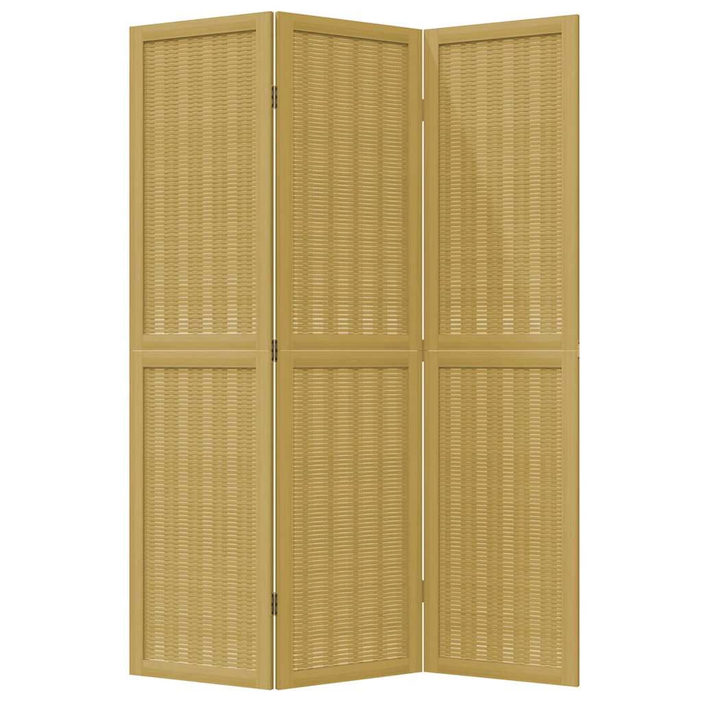 vidaXL 3-tlg. Raumteiler Braun Massivholz Paulownia