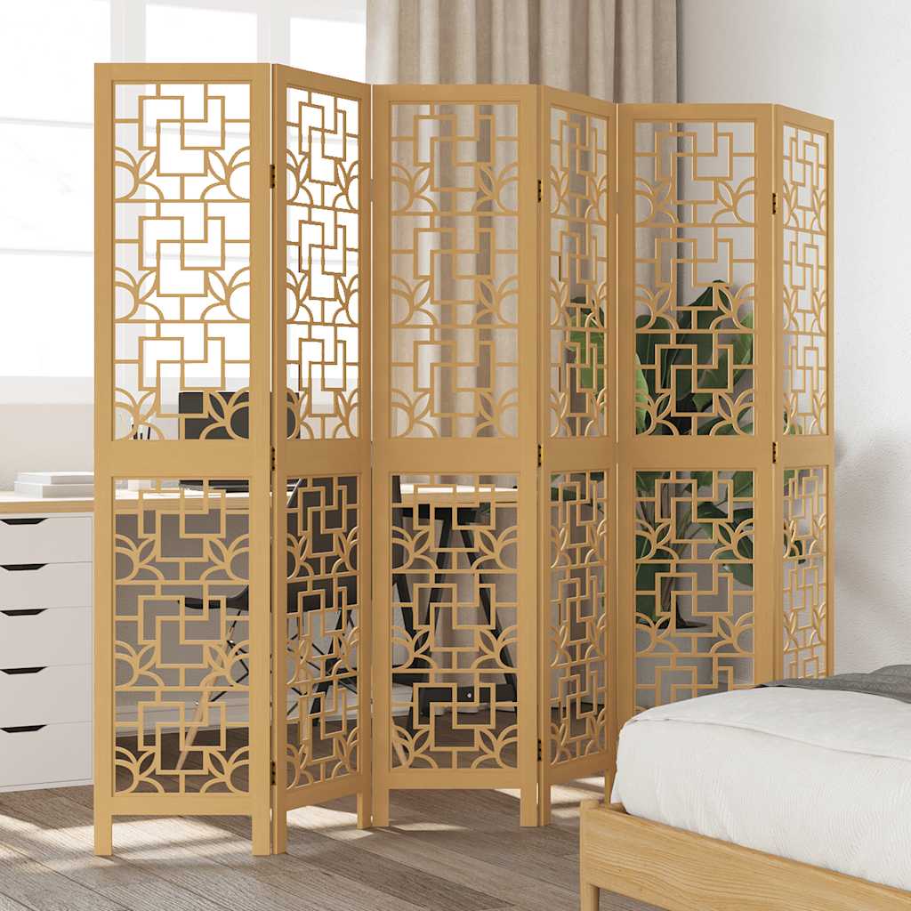 vidaXL 3-tlg. Raumteiler Braun Massivholz Paulownia