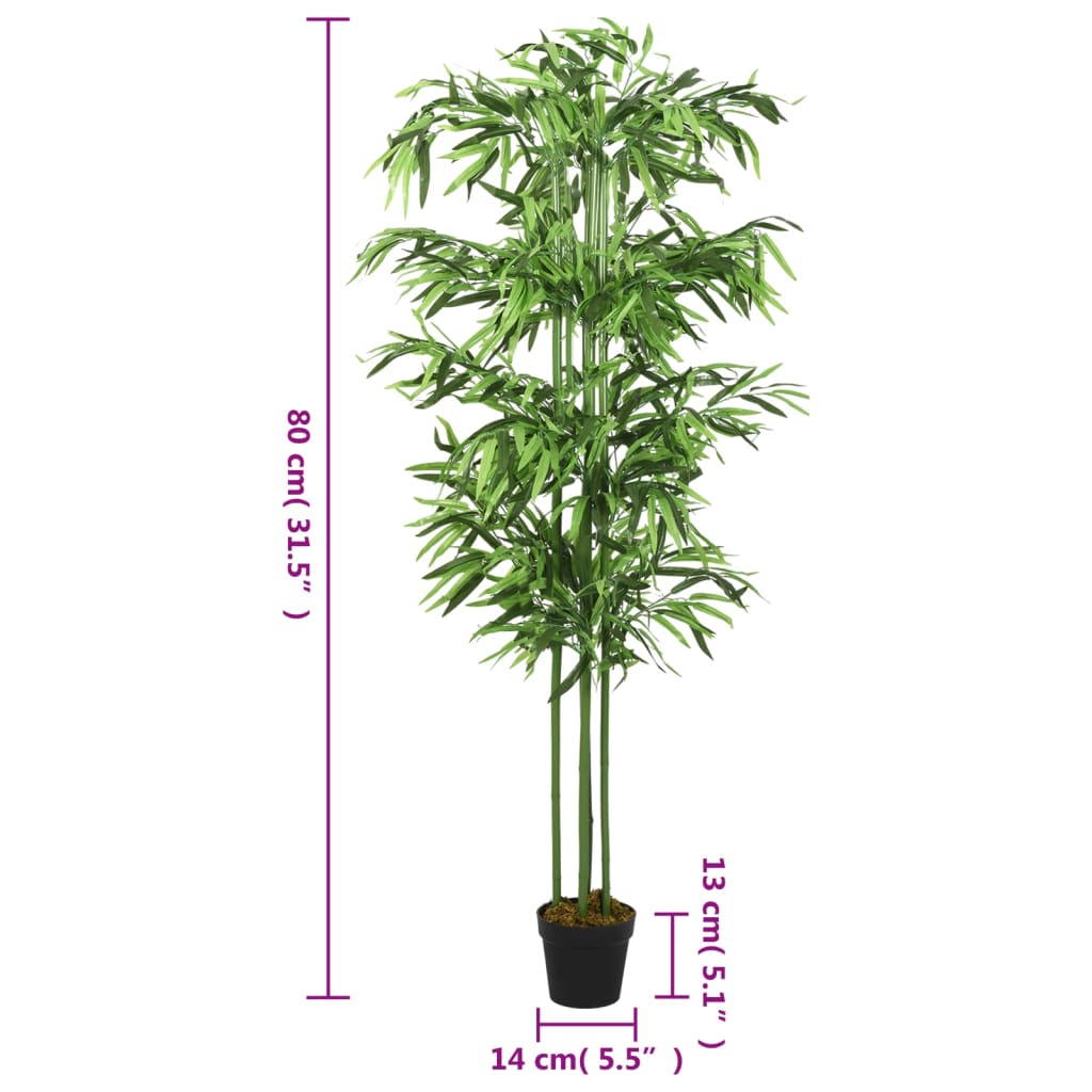 vidaXL Bambusbaum Künstlich 240 Blätter 80 cm Grün