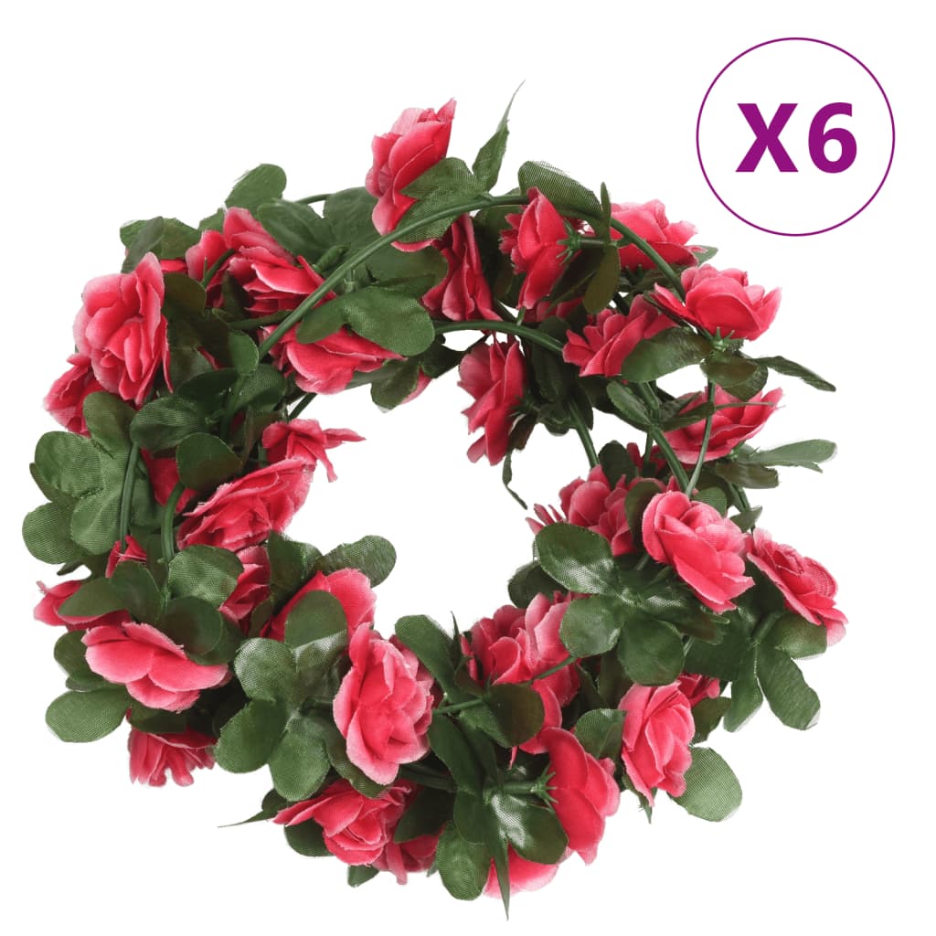 vidaXL Weihnachtskränze 6 Stk. Frühlingsrosen Helllila 250 cm